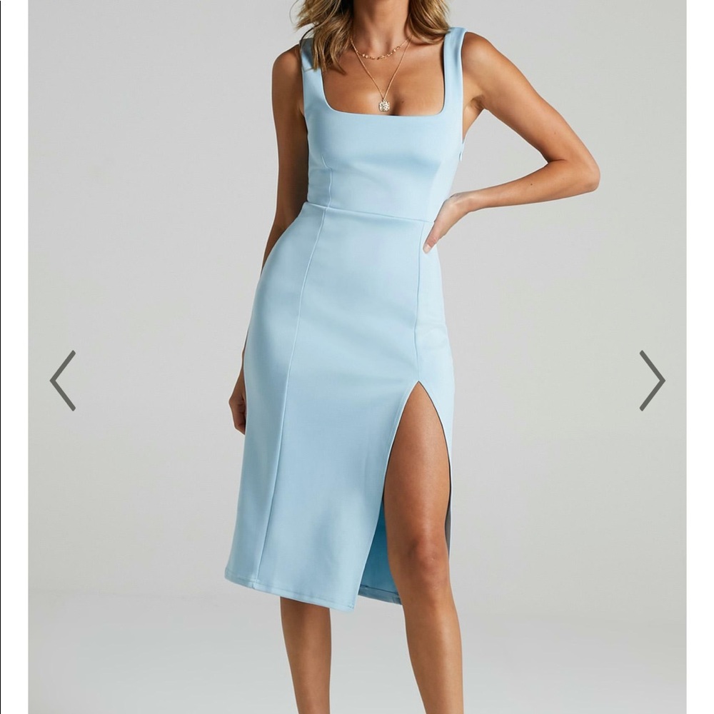 Showpo Mini Love Dress in Light Blue